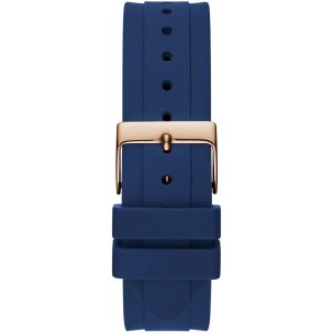 Guess Women’s Quartz Blue Silicone Strap Rose Gold & White Dial 36mm Watch GW0257L3 Main Image