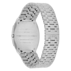 Gucci Unisex Swiss Made Quartz Silver Stainless Steel Blue Dial 38mm Watch YA163408