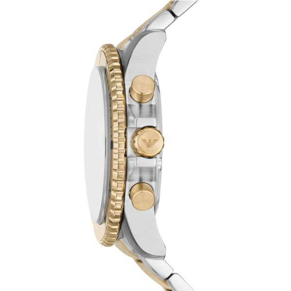 Emporio Armani Men’s Quartz Two-tone Stainless Steel Beige Dial 43mm Watch AR11606 Main Image