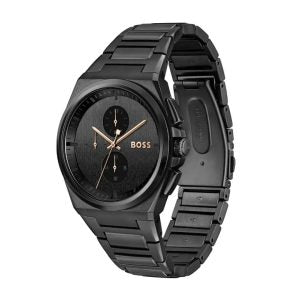 Hugo Boss Men’s Quartz Black Stainless Steel Black Dial 44mm Watch 1514068 Main Image