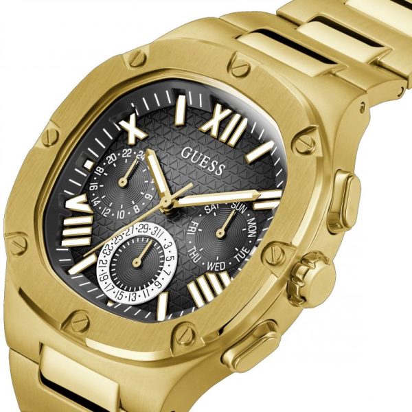Guess Men’s Quartz Gold Stainless Steel Black Dial 42mm Watch GW0572G2 Main Image