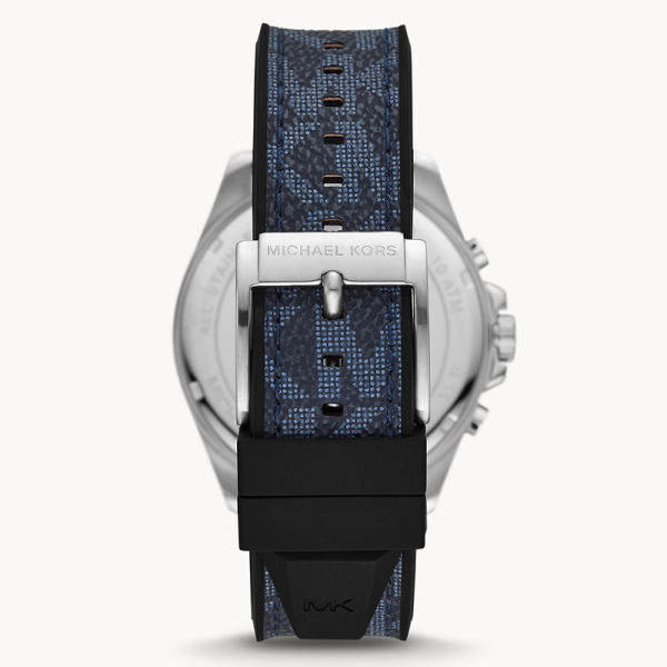 Michael Kors Men’s Quartz Blue Silicone & Leather Strap Blue Dial 45mm Watch MK8923