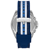 Michael Kors Men’s Quartz Multi Silicone & Leather Strap Blue Dial 45mm Watch MK8950