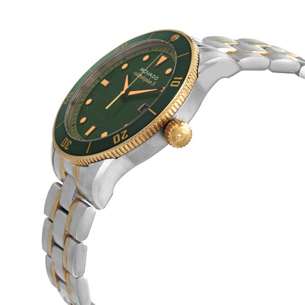 Movado Men’s Swiss Made Quartz Two Tone Stainless Steel Green Dial 43mm Watch 3650096