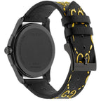 Gucci Unisex Swiss Made Quartz Black Silicone Strap Black & Yellow Dial 38mm Watch YA1264019