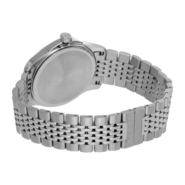 Gucci Men’s Swiss Made Quartz Silver Stainless Steel Brown Dial 38mm Watch YA1264107 Main Image