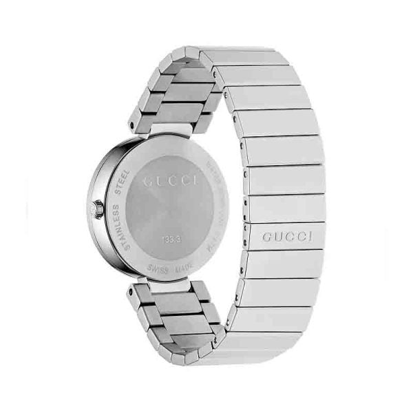 Gucci Women’s Swiss Made Quartz Silver Stainless Steel Black Dial 29mm Watch YA133502 Main Image