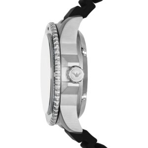 Emporio Armani Men’s Automatic Black Silicone Strap Black Dial 42mm Watch AR60062 Main Image