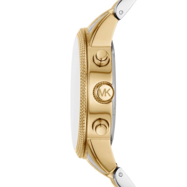 Michael Kors Men’s Quartz Two-tone Stainless Steel Black Dial 43mm Watch MK8954 (WITHOUT TAG)