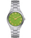 Michael Kors Lennox Three-Hand Green Dial Silver Steel Strap Watch for Women - MK7463