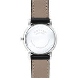 Movado Women’s Swiss Made Quartz Black Leather Strap Black Dial 28mm Watch 0607274