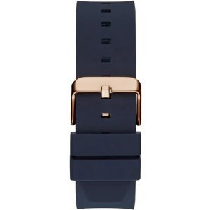 Guess Men’s Quartz Blue Silicone Strap Black Dial 43mm Watch GW0569G3