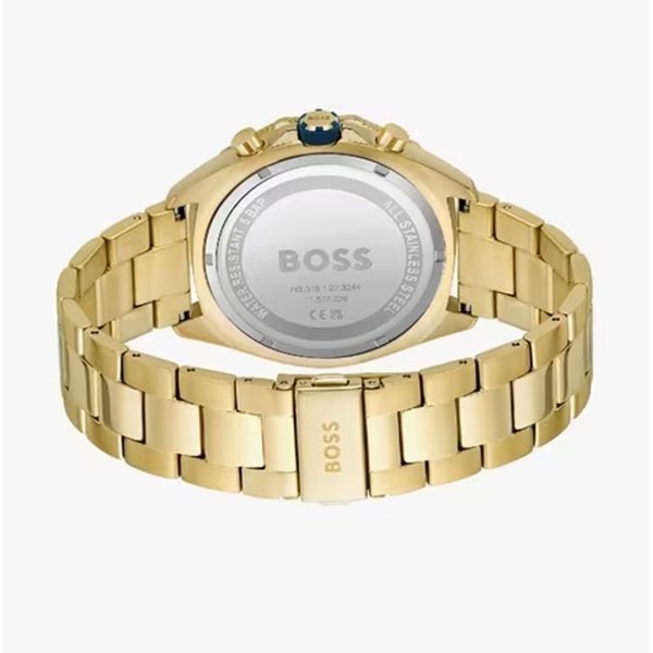 Hugo Boss Men’s Quartz Gold Stainless Steel Blue Dial 44mm Watch 1513973