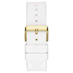 Guess Men’s Quartz White Silicone Strap Gold Dial 47mm Watch GW0208G3