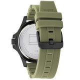 Tommy Hilfiger Men’s Quartz Green Silicone Strap Black Dial 46mm Watch 1791992