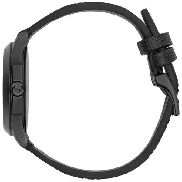 Gucci Unisex Swiss Made Quartz Black Silicone Strap Black & Yellow Dial 38mm Watch YA1264019