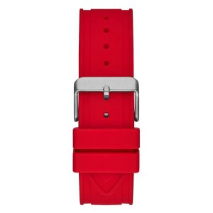 Guess Men’s Quartz Red Silicone Strap Black Dial 44mm Watch GW0263G3