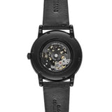 Emporio Armani Men’s Automatic Black Leather Strap Black Dial 43mm Watch AR60008