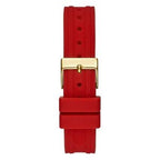 Guess Women’s Quartz Red Silicone Strap Gold Dial 36mm Watch GW0034L6