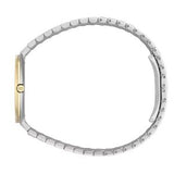 Gucci Women’s Swiss Made Quartz Silver Stainless Steel Gold Dial 30mm Watch YA163502