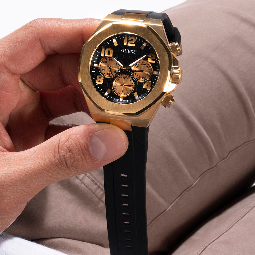 Guess GW0583G2 Empire Black Silicone Mens Watch GW0583G2