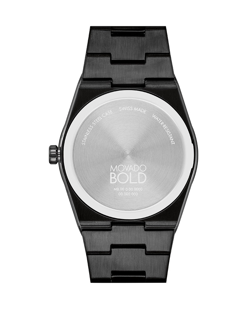 Movado Unisex Quartz Swiss Made Black Stainless Steel Rose Gold Dial 40mm Watch 3601244