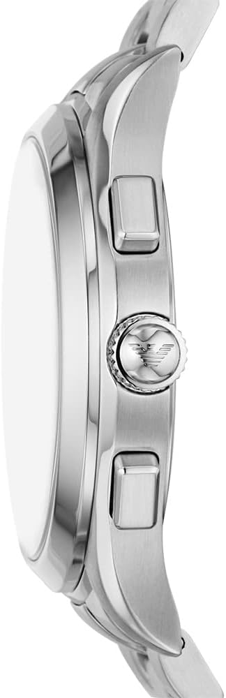 Emporio Armani Men's Stainless Steel Chronograph Dress Watch with Steel or Leather Band Main Image