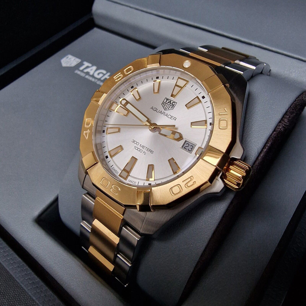 Tag Heuer Aquaracer Men’s Quartz Swiss Made Two-tone Stainless Steel Grey Dial 41mm Watch WBD1120.BB0930