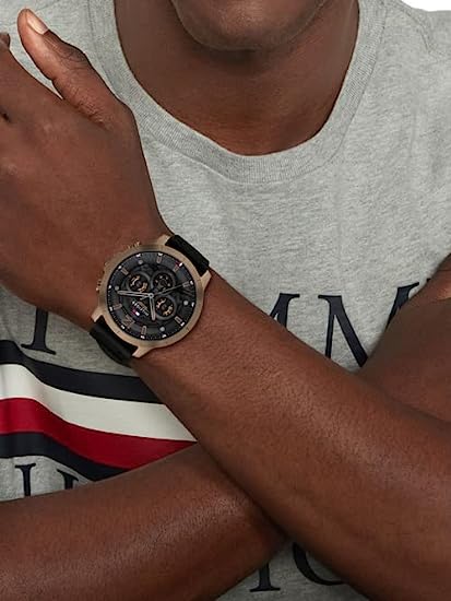 TommyHilfigerMen Luca Round Black Dial Men's Watch 1710491