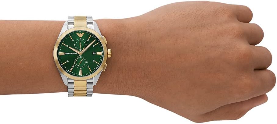 Emporio Armani Claudio Two-tone Stainless Steel Green Dial