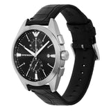 Emporio Armani Mens Leather Analog Black Dial Watch-Ar11542, Band Color:Black