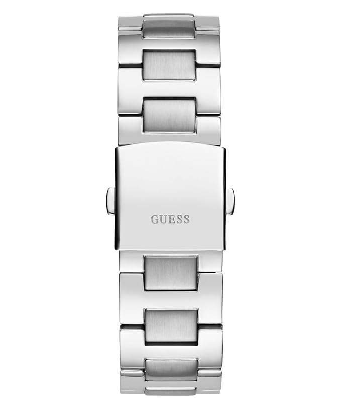 GUESS Stainless Steel Analog Black Dial Men's Watch-Gw0703G1, Band Color-Silver