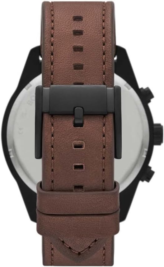 Fossil Men’s Quartz Brown Leather Strap Grey Dial 50mm Watch BQ2800