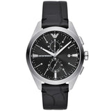 Emporio Armani Mens Leather Analog Black Dial Watch-Ar11542, Band Color:Black