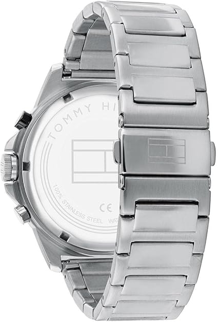 Tommy Hilfiger Silver Steel Black Dial Men's Multi-function Watch - 1791890