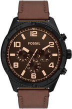 Fossil Men’s Quartz Brown Leather Strap Grey Dial 50mm Watch BQ2800
