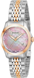 Gucci GUCCI G Timeless Quartz Ladies Watch YA126538 Pink Shell  Bracelet Type