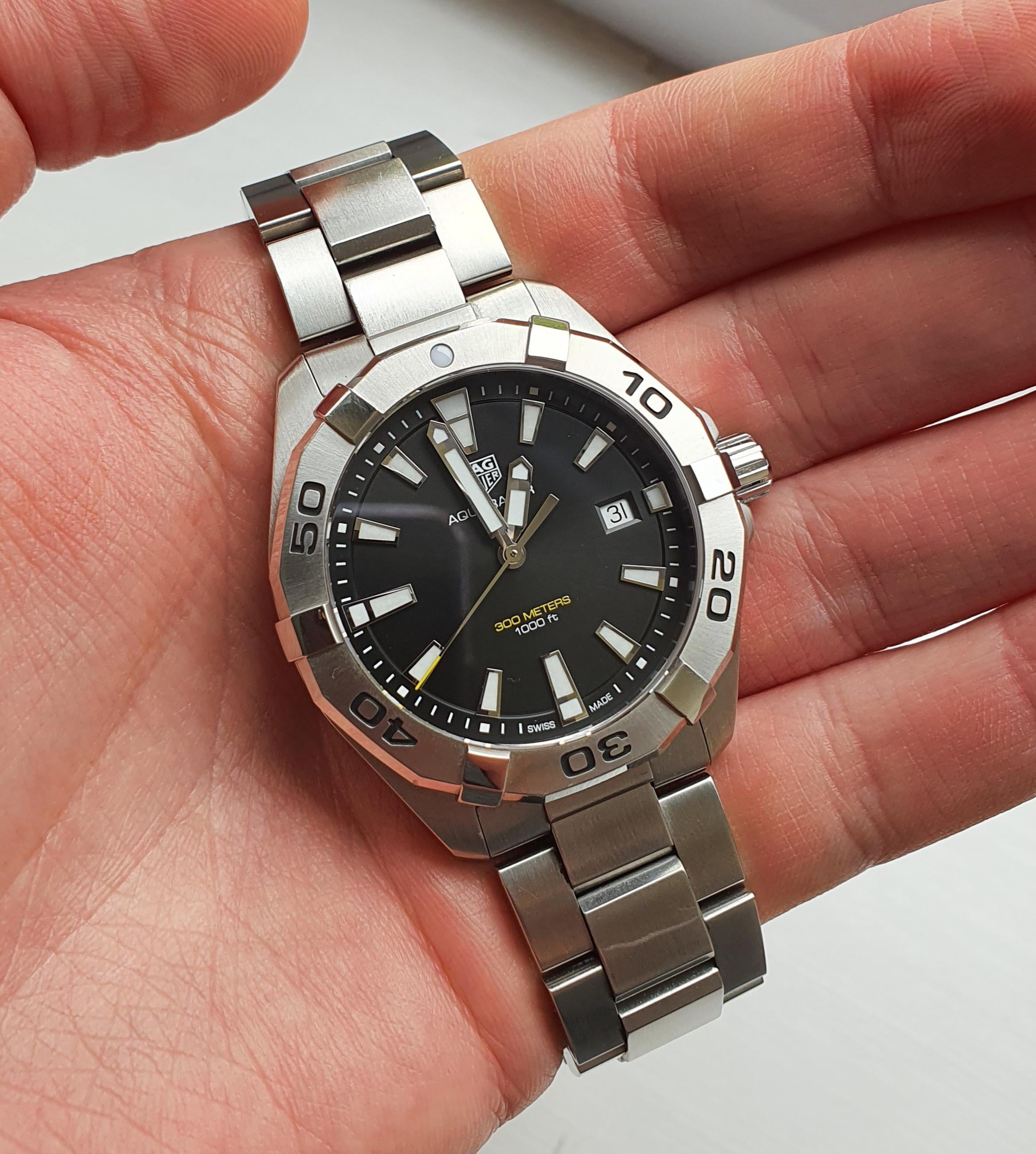 Tag Heuer Aquaracer Silver Stainless steel Black Dial Quartz Watch for Gents - WBD1110.BA09288