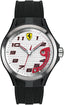 Ferrari Men's 830013 Lap Time White Dial Black Silicone Strap Watch