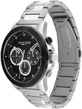 Tommy Hilfiger Silver Steel Black Dial Men's Multi-function Watch - 1791890
