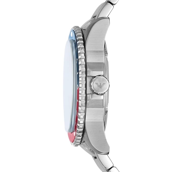 Emporio Armani Stainless Steel Analog Blue Dial Men Watch-Ar11590, Silver Band