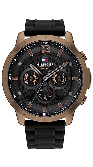 TommyHilfigerMen Luca Round Black Dial Men's Watch 1710491 Hover Image