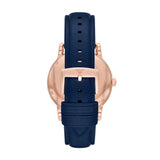 Emporio Armani Meccanico Blue Leather Strap Blue Dial Automatic Watch for Gents - AR60050