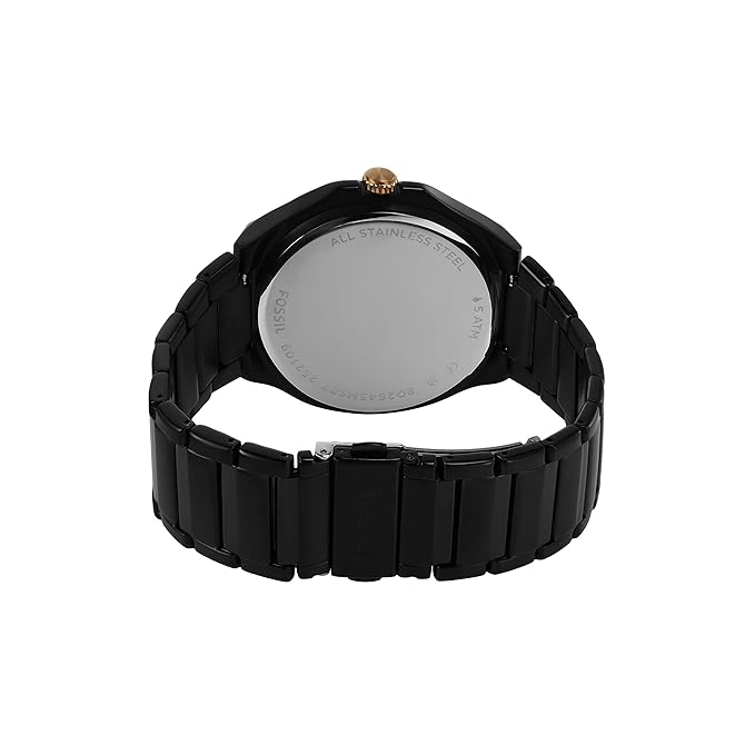 Fossil Mens Multifunction Black Stainless Steel Watch BQ2645