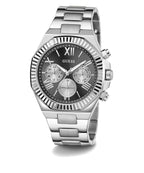 GUESS Stainless Steel Analog Black Dial Men's Watch-Gw0703G1, Band Color-Silver