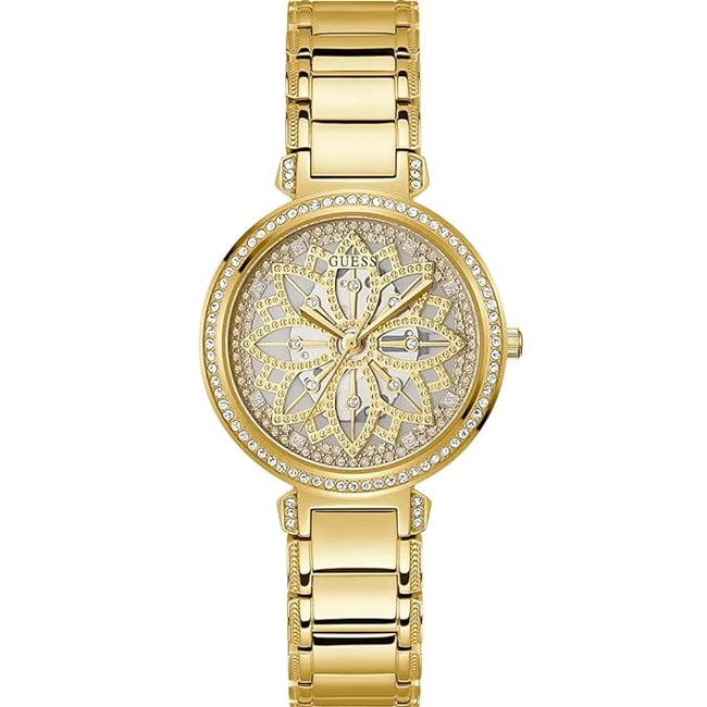 Guess Lily Collection 3 Hand Womens Analog Beige Dial Coloured Quartz Watch, Round Dial with 36 mm Case Width - GW0528L2 Hover Image