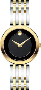 Movado 0607053 Swiss quartz analogue and digital watch with two-tone stainless steel strap, Silver/gold/black., 28 mm,