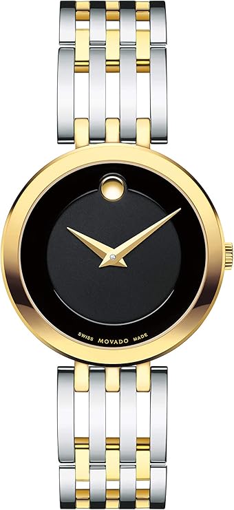 Movado 0607053 Swiss quartz analogue and digital watch with two-tone stainless steel strap, Silver/gold/black., 28 mm, Hover Image