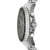 Fossil Stainless Steel Fb-01 Analog Black Dial Men Watch-Fs5864, Silver Band