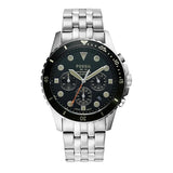 Fossil Stainless Steel Fb-01 Analog Black Dial Men Watch-Fs5864, Silver Band